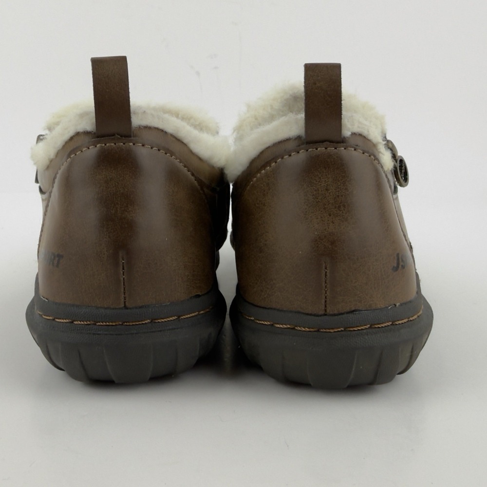 J Sport Elenor Women's 8M Brown Faux Fur Lined Slip-On Shoes Side Zip - Picture 6 of 11